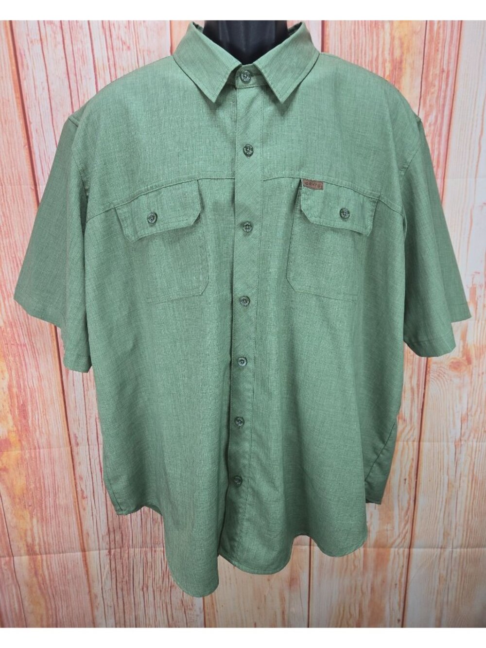 Orvis Mens Green Short Sleeve Performance Shirt Size XL Lightweight & Breathable
